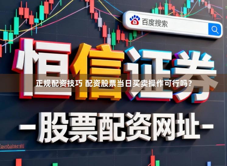 正规配资技巧 配资股票当日买卖操作可行吗？